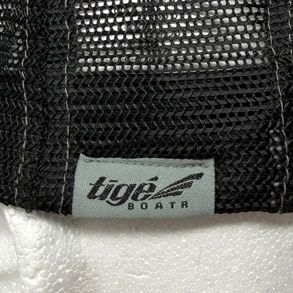 Tige Boats‎ Trucker Hat Grey Black Embroidered Patch Snapback Mesh Cap OSFM